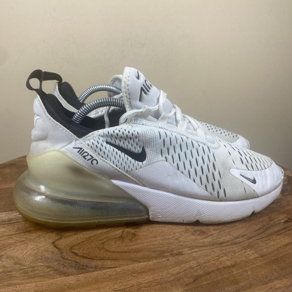 Nike Air Max 270 White Black Womens White Size 8.5 Running Shoes AH6789-100